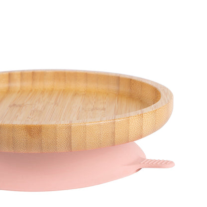 Round Open Bamboo Suction Plate