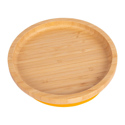 Round Open Bamboo Suction Plate