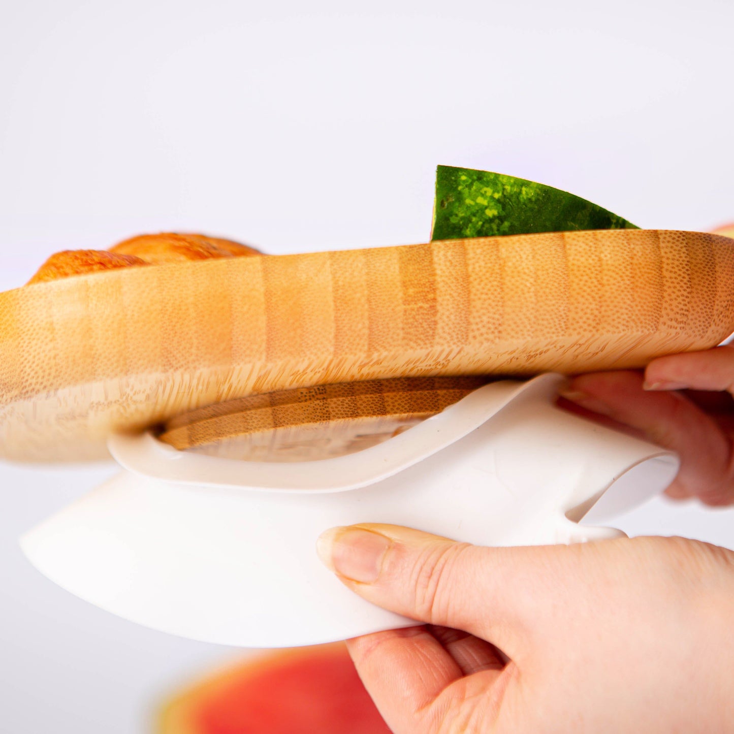 Square Divider Bamboo Suction Plate