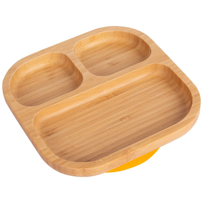 Square Divider Bamboo Suction Plate