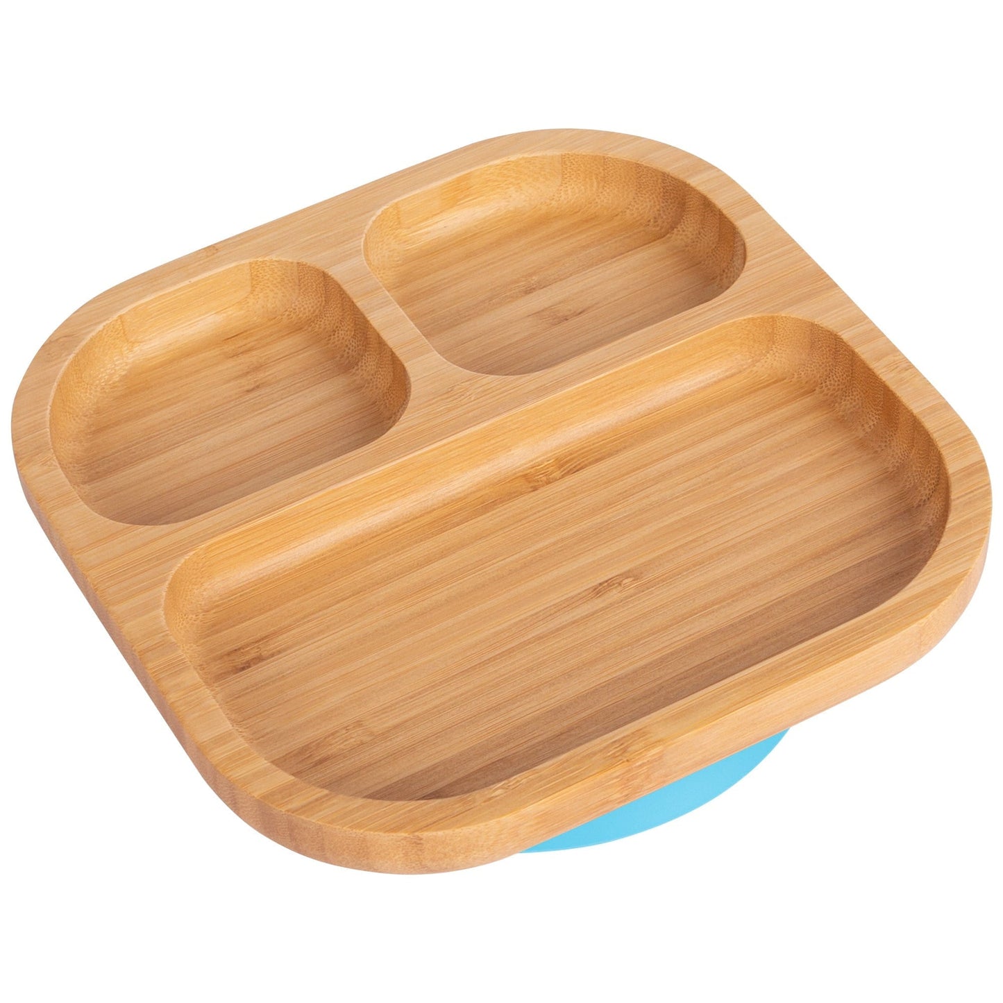 Square Divider Bamboo Suction Plate