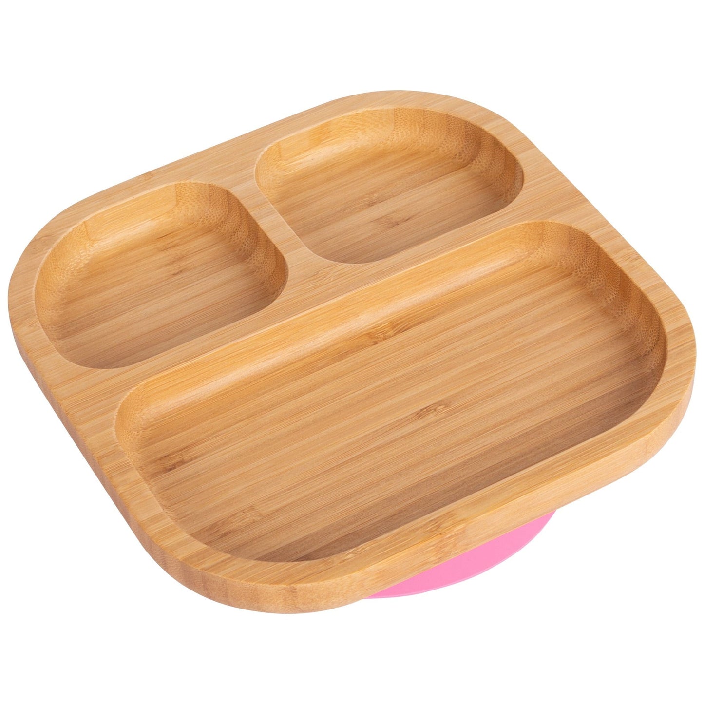Square Divider Bamboo Suction Plate