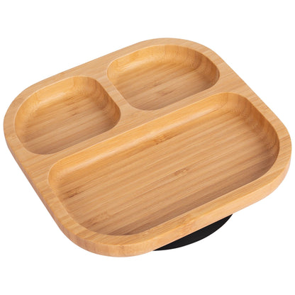 Square Divider Bamboo Suction Plate
