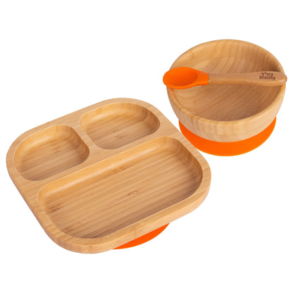 Square Divider Bamboo Suction Dinner Set