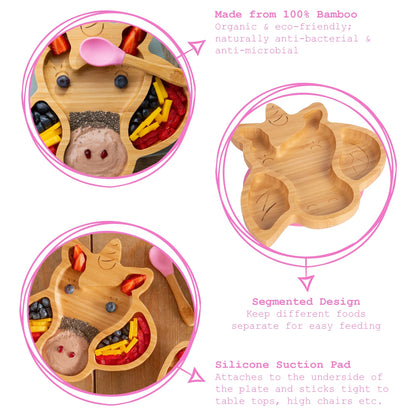 Bella The Unicorn Bamboo Suction Dinner Set