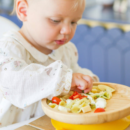 Round Open Bamboo Suction Plate