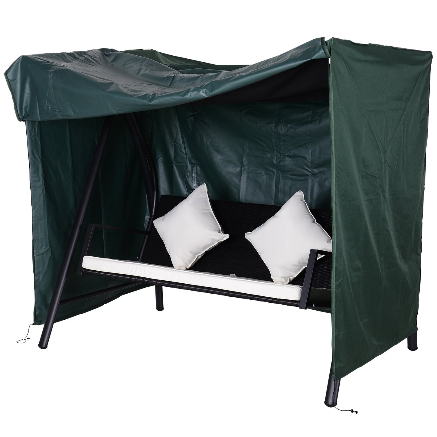 600D Oxford Patio Swing Chair Cover Outdoor Garden Furniture Rain Protection Protector Waterproof Anti-UV Green 205L x 124W x 164H cm
