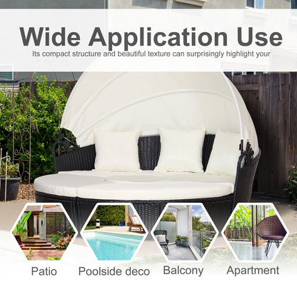 Five-Piece Rattan Garden Bed