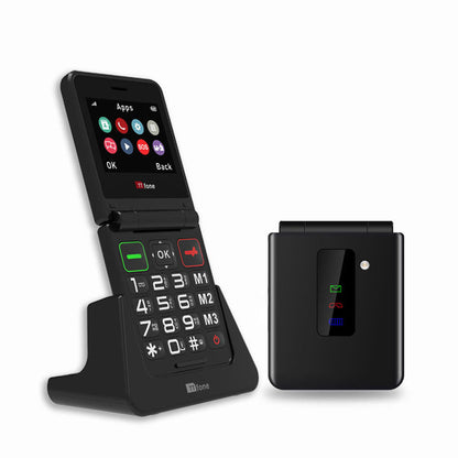 TTfone TT660 Flip Big Button Mobile with EE SIM, USB C Dock Charger