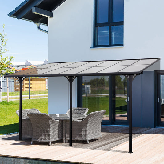 Outdoor Wall Mounted Hardtop Gazebo 435x302cm