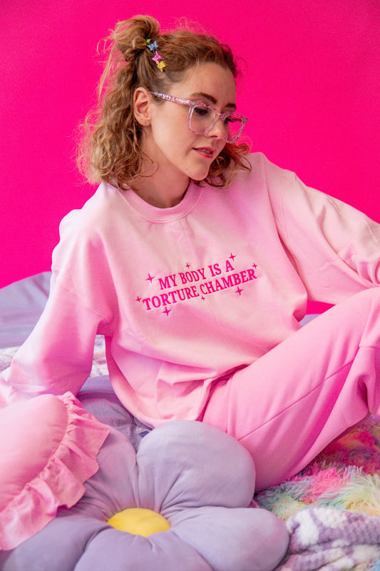 My Body Is A Torture Chamber embroidered crewneck sweatshirt