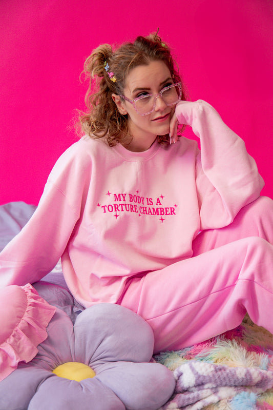 My Body Is A Torture Chamber embroidered crewneck sweatshirt