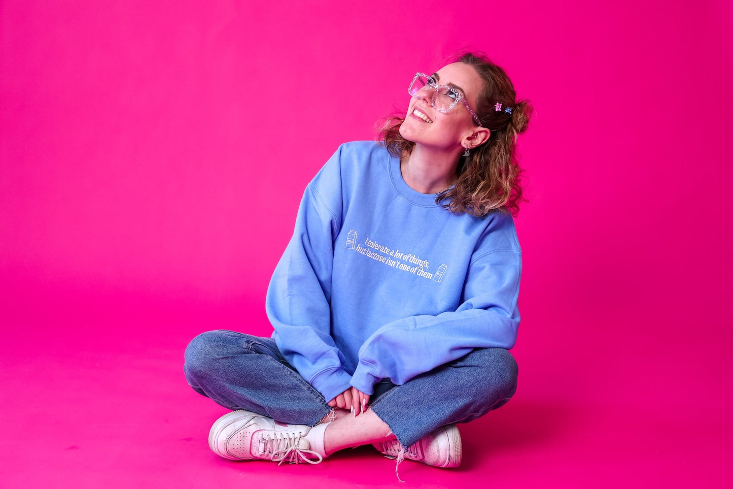 I Don’t Tolerate Lactose embroidered crewneck sweatshirt