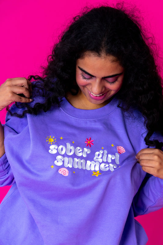 Sober Girl Summer embroidered crewneck sweatshirt
