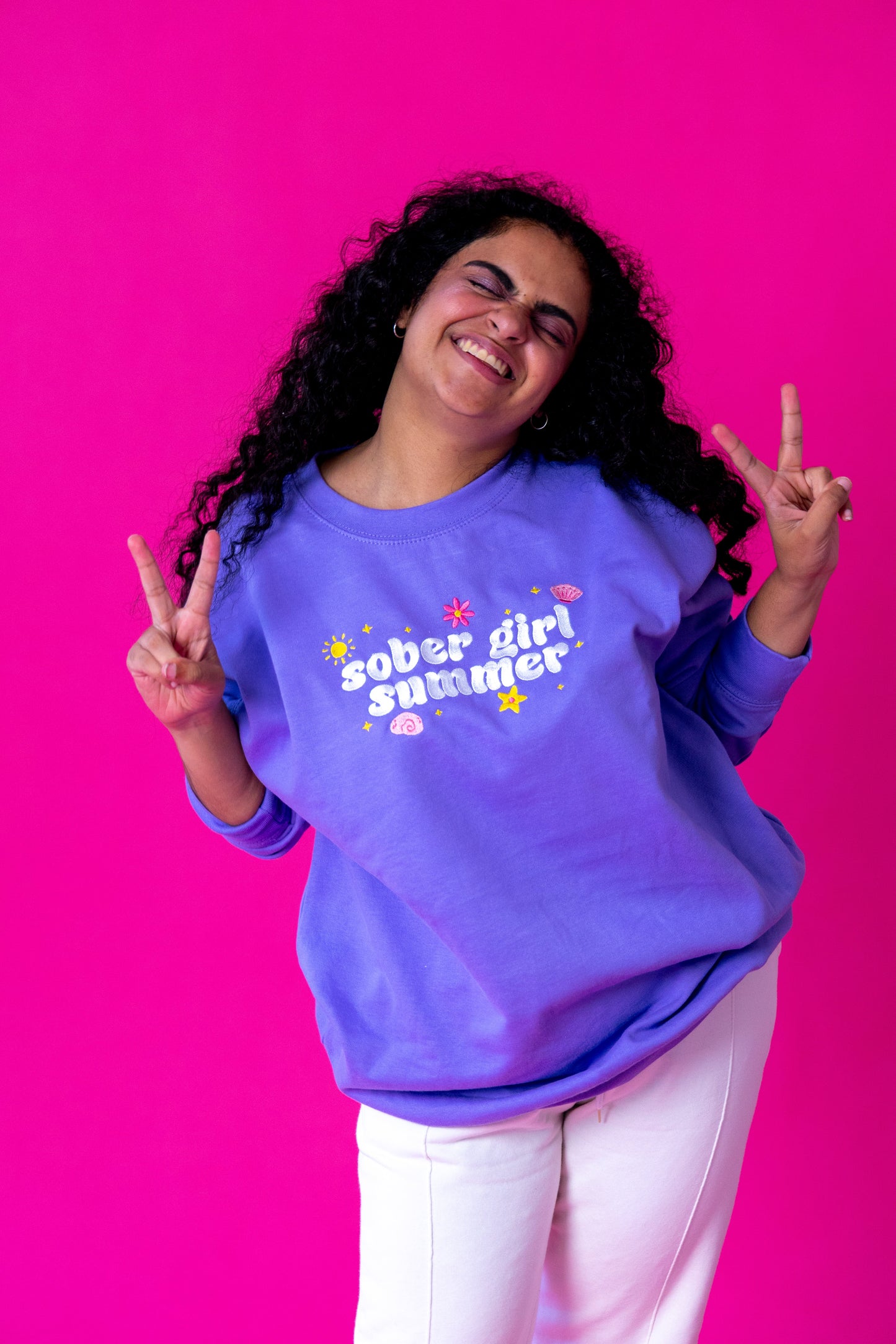 Sober Girl Summer embroidered crewneck sweatshirt