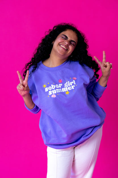 Sober Girl Summer embroidered crewneck sweatshirt