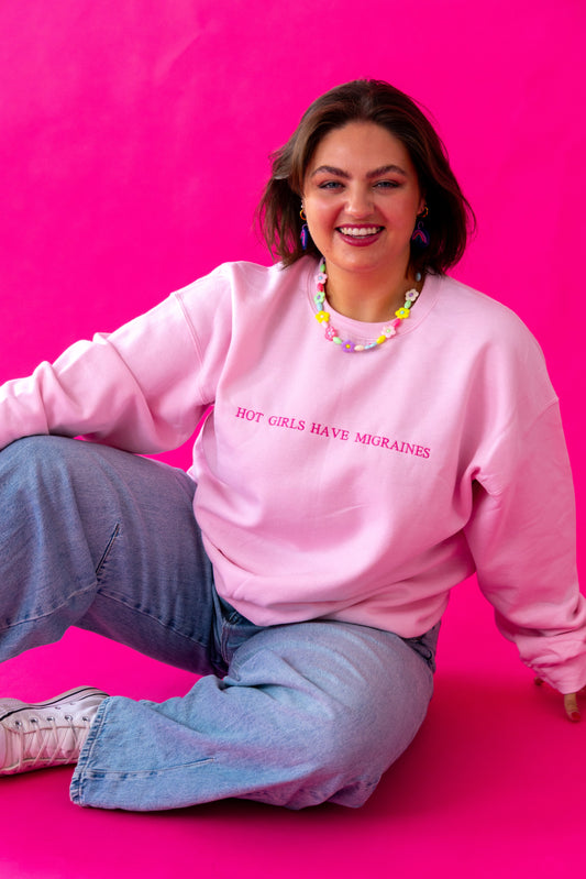 Hot Girls Have Migraines embroidered crewneck sweatshirt