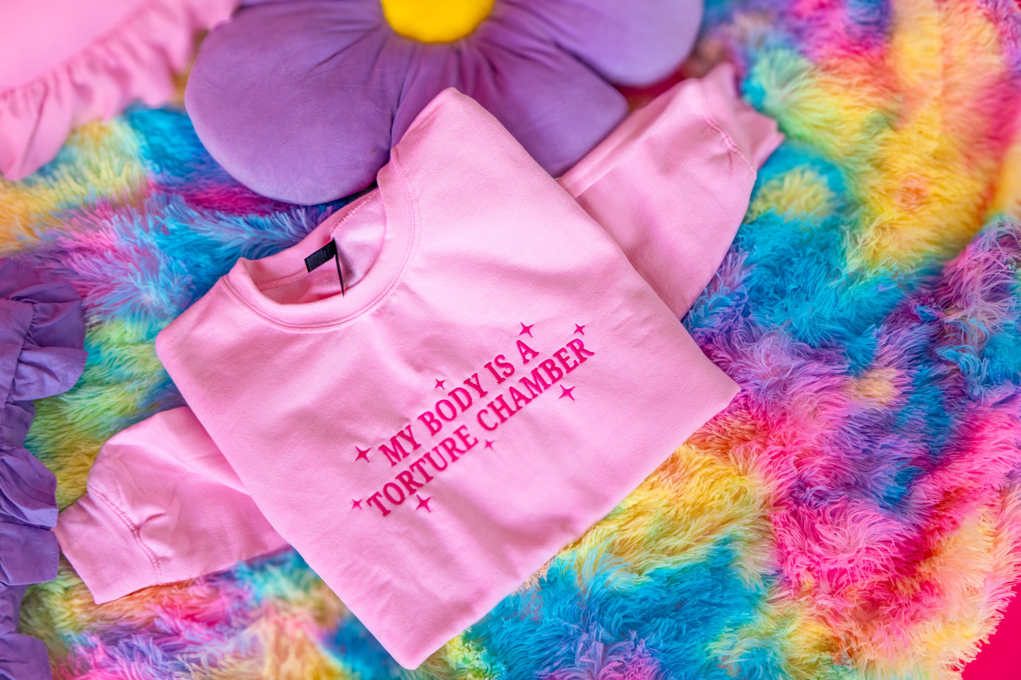My Body Is A Torture Chamber embroidered crewneck sweatshirt
