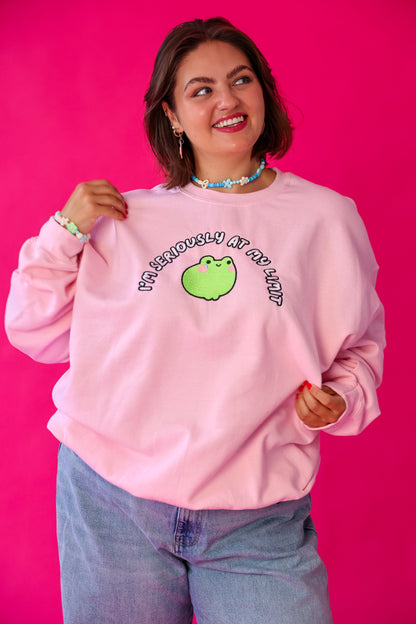 I’m Seriously At My Limit embroidered crewneck sweatshirt