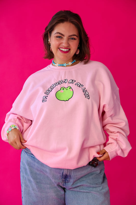 I’m Seriously At My Limit embroidered crewneck sweatshirt