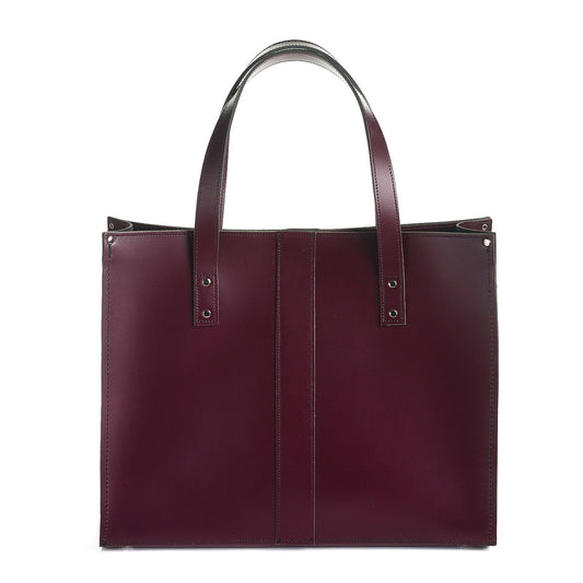 Handmade Leather Shopper - Marsala Red