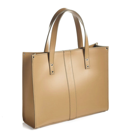 Handmade Leather Shopper - Iced Coffee