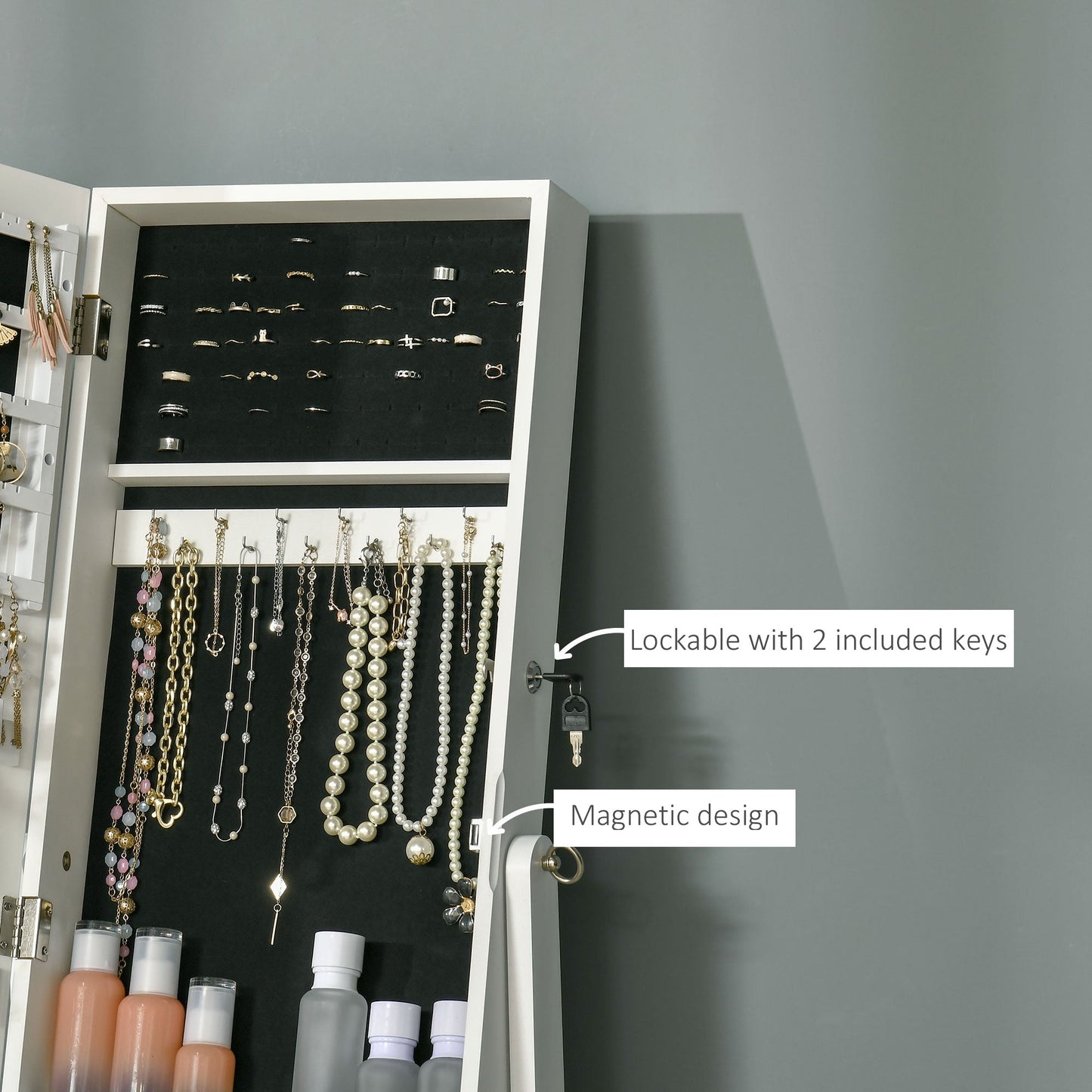 Jewellery Cabinet with Full-Length Mirror
