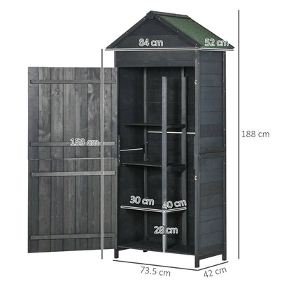Rustica 188cm Barn Door Apex Garden Store Lockable Fir Wood Grey by Steadfast