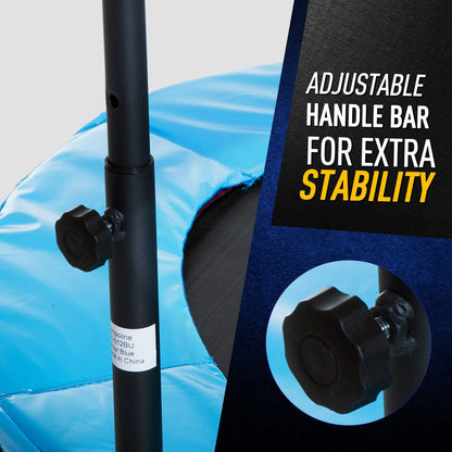 Trampoline Rebounder w/ Adjustable Handle for Children and Adults Blue