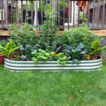 120cm x 60cm Rounded Galvanised Steel Raised Garden Bed