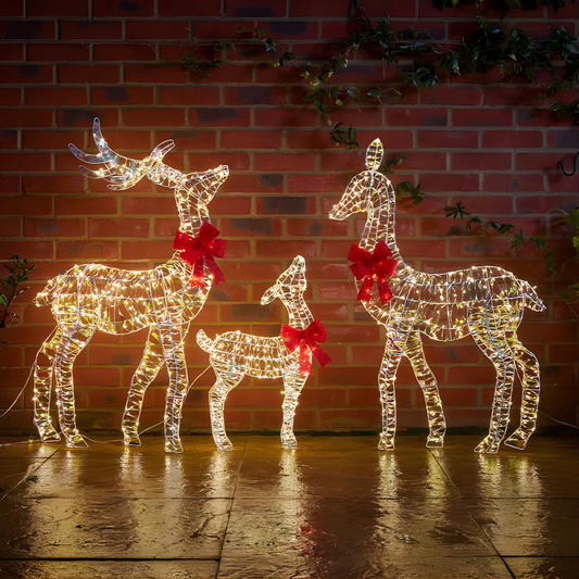 LED Christmas Reindeer Family Decoration