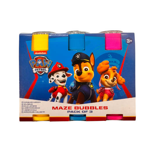 Wholesale Paw Patrol Bubbles With Maze Tops 3 Pack - (Case of 24)