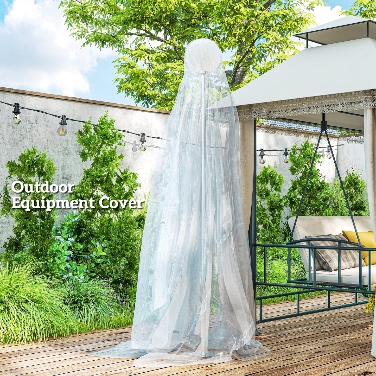 Outsunny 6 X 10m UV Resistant Waterproof Plastic Polytunnel Cover, Clear