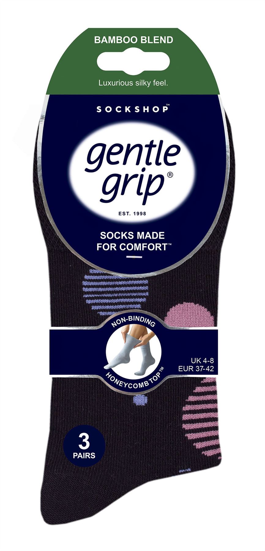 Gentle Grip - Ladies 6 Pack Bamboo Socks