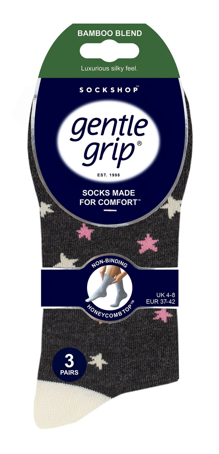 Gentle Grip - Ladies 6 Pack Bamboo Socks
