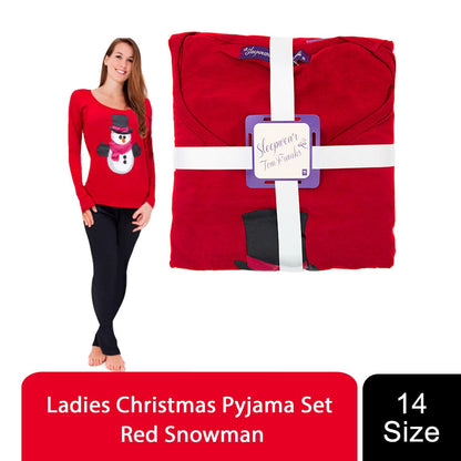 Women's Reindeer/Snowman Christmas Themed Winter Two-Piece Pyjama Set