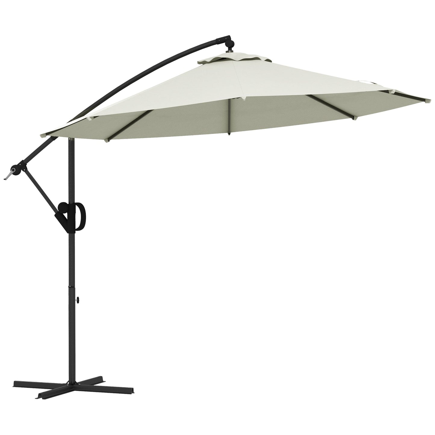 Outsunny 3(m) Cantilever Parasol with Cross Base, Crank Handle, Tilt, Blue