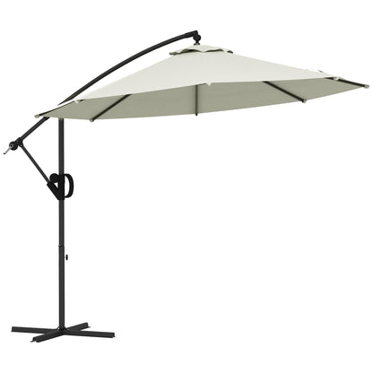 Outsunny 3(m) Cantilever Parasol with Cross Base, Crank Handle, Tilt, Blue