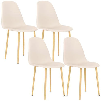HOMCOM Dining Chairs Set of 4 w/ Curved Back, Steel Legs