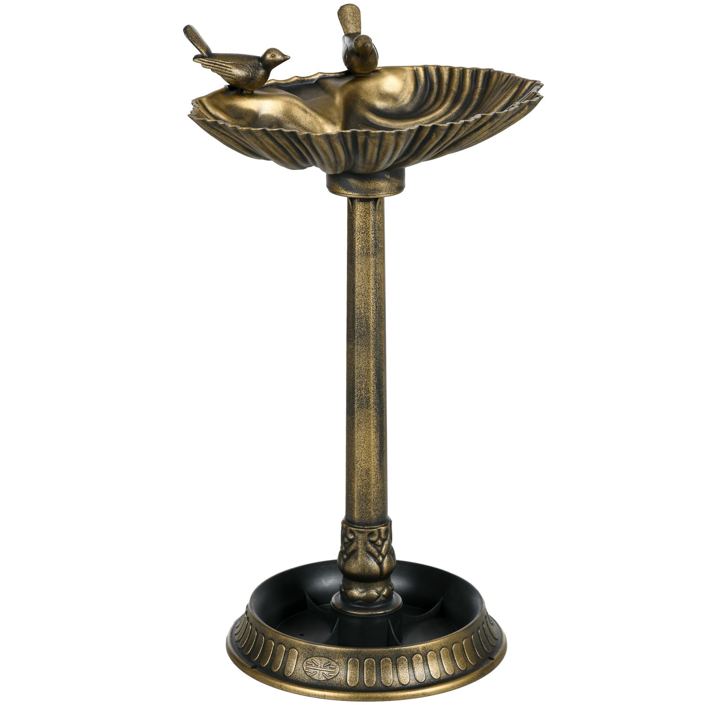 Outsunny 81cm Tall Bird Bath with 2 Decorative Birds for Garden