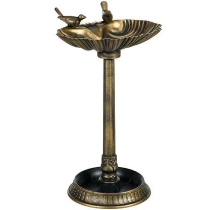 Outsunny 81cm Tall Bird Bath with 2 Decorative Birds for Garden