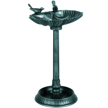 Outsunny 81cm Tall Bird Bath with 2 Decorative Birds for Garden