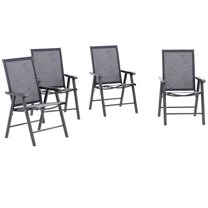 Outsunny 4-PCS Garden Armchairs Outdoor Patio Folding Furniture