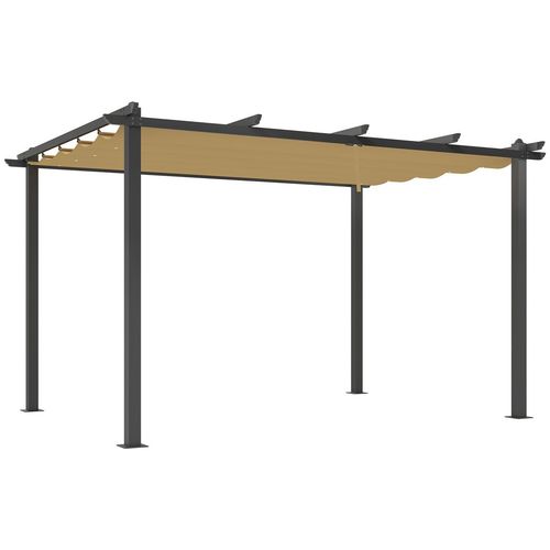 Outsunny 3 x 3(m) Aluminium Pergola with Retractable Roof, Garden Gazebo