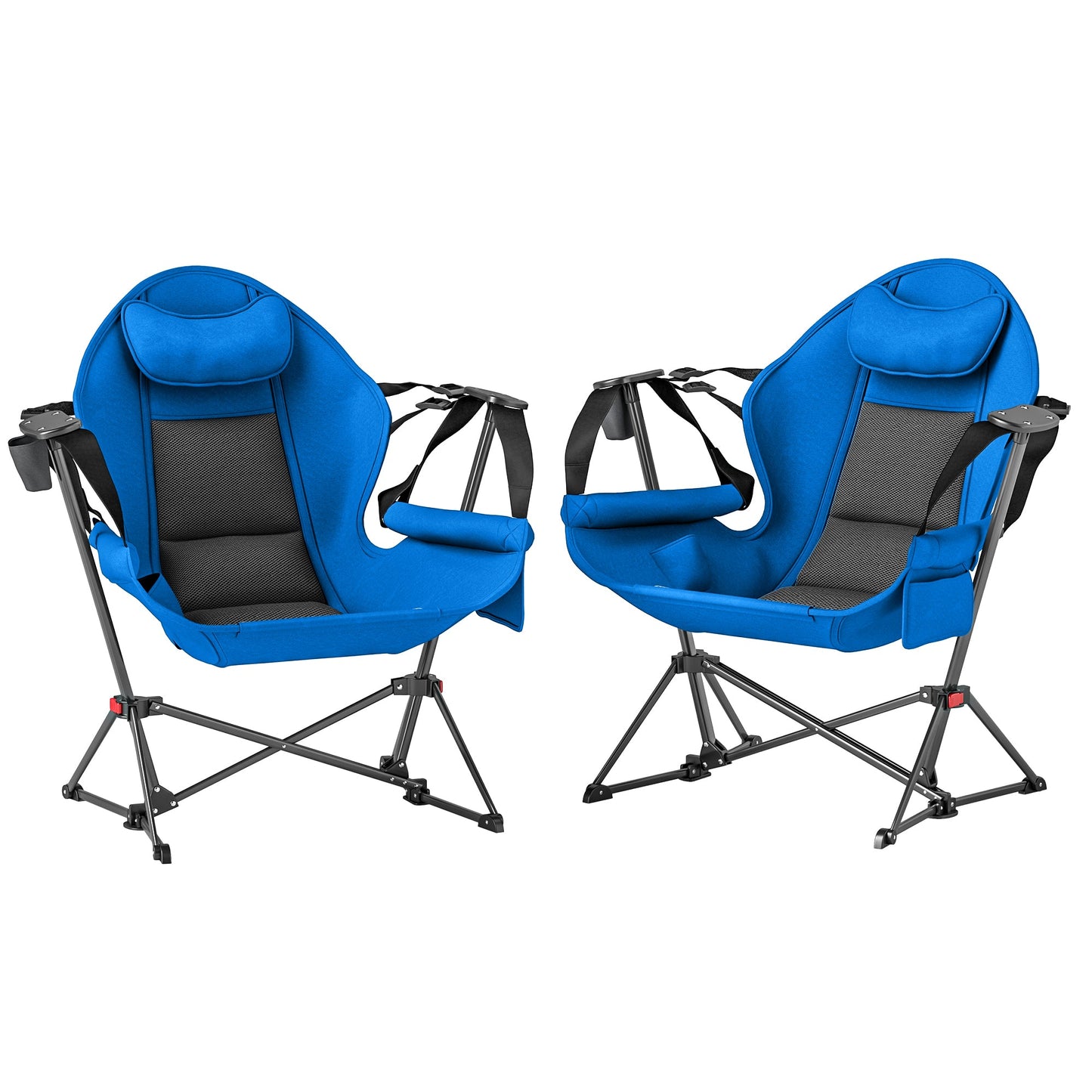 Outsunny Hammock Camping Chair Set of 2, Adjustable Back Camp Chair