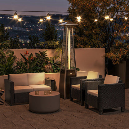 Outsunny Rattan Wicker 2-seat Sofa Loveseat Padded Garden Furniture