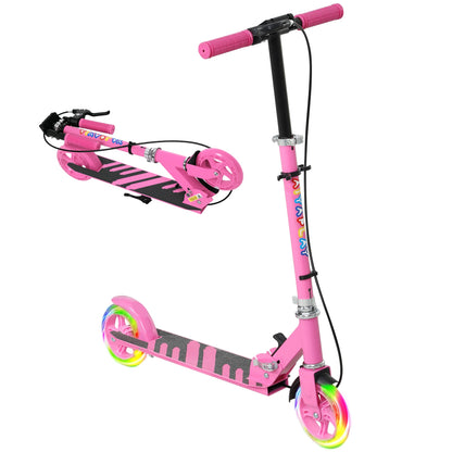 AIYAPLAY Scooter for Kids, Folding Kick Scooter w/ Adjustable Handle