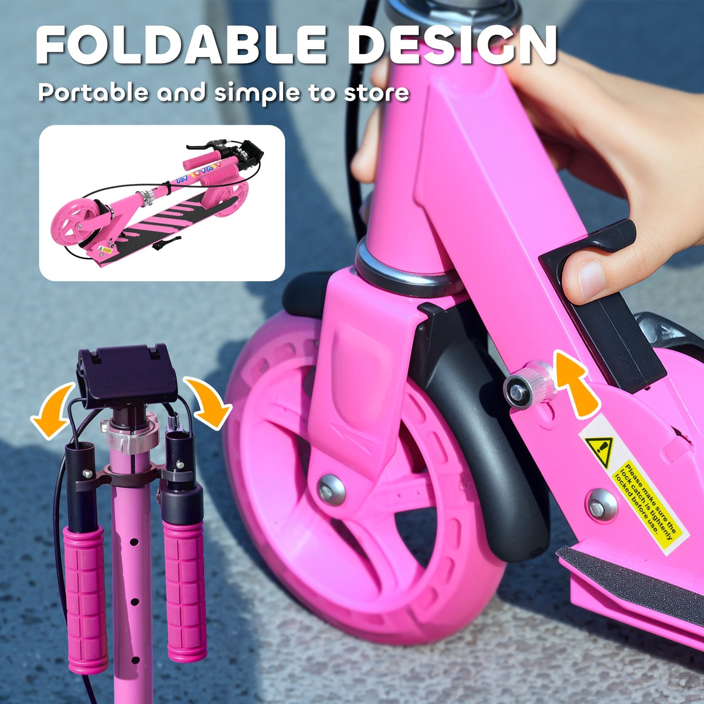 AIYAPLAY Scooter for Kids, Folding Kick Scooter w/ Adjustable Handle