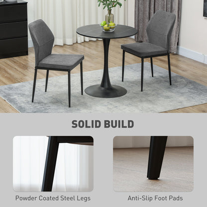 HOMCOM Set of 2 Dining Chairs with Curved Back Padded Seat for Kitchen