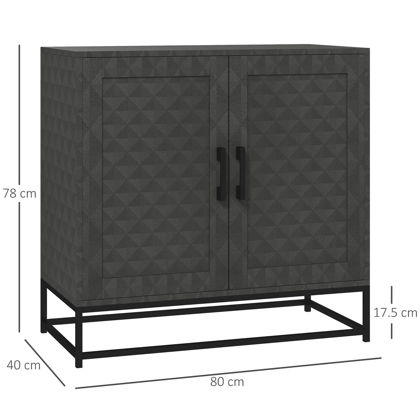 HOMCOM Modern Storage Cupboard with Adjustable Shelf and 2 Doors